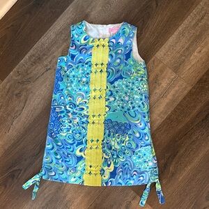 EUC Lilly Pulitzer Girls Vibrant Blue and Yellow Shift Dress